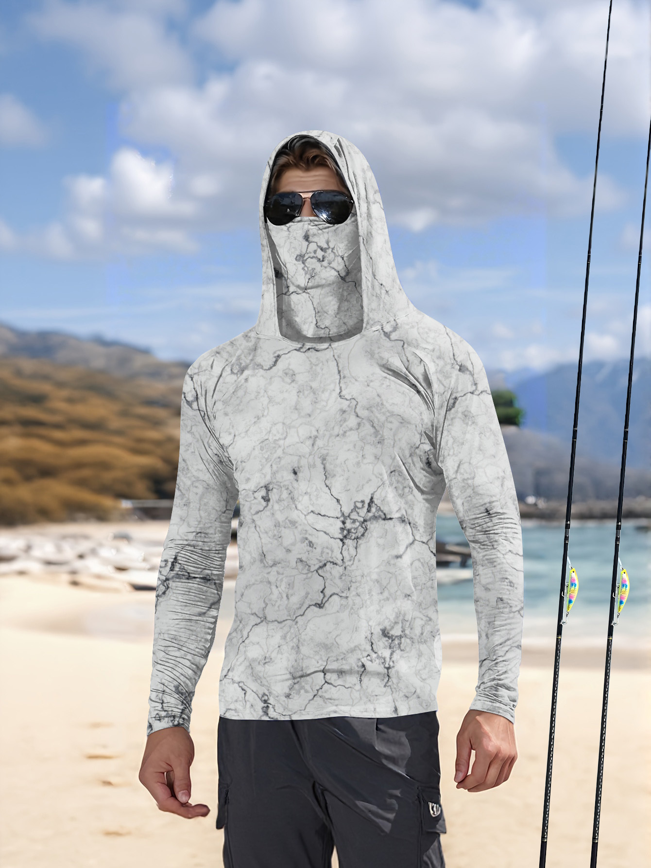 Fishing Shirt Uv Protection - Camicia da Pesca con Cappuccio per